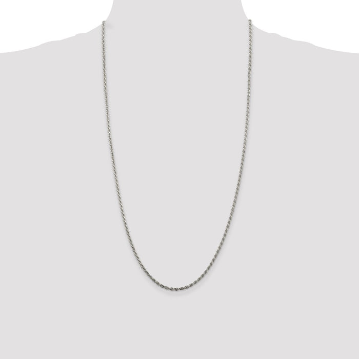 Buy Stylish 2.25mm Diamond-Cut Rope Chain in High-Quality Sterling Silver-4