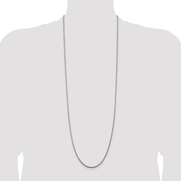 Buy Stylish 2.25mm Diamond-Cut Rope Chain in Premium Sterling Silver-4