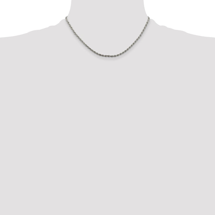 High-Quality Rhodium-Plated Sterling Silver 2.25mm Chain - Stylish Value!-4