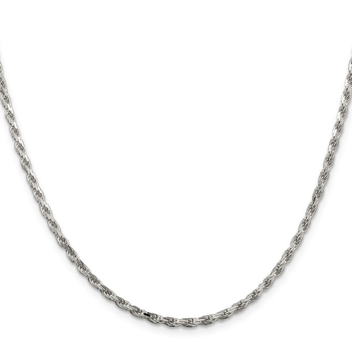 Buy Stylish 2.5mm Diamond-Cut Rope Chain in High-Quality Sterling Silver-2