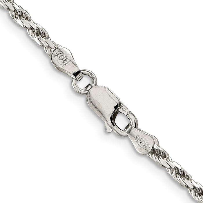 Buy 2.5mm Diamond-Cut Rope Chain in Sterling Silver | Stylish & Affordable!-3