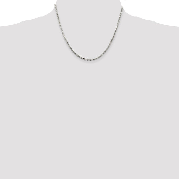 Exclusive 2.5mm Diamond-Cut Rope Chain in Sterling Silver - Affordable Luxury-4