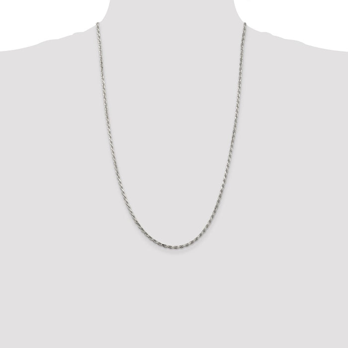 Exclusive 2.5mm Diamond-Cut Rope Chain in Sterling Silver - Stylish Value Piece-4
