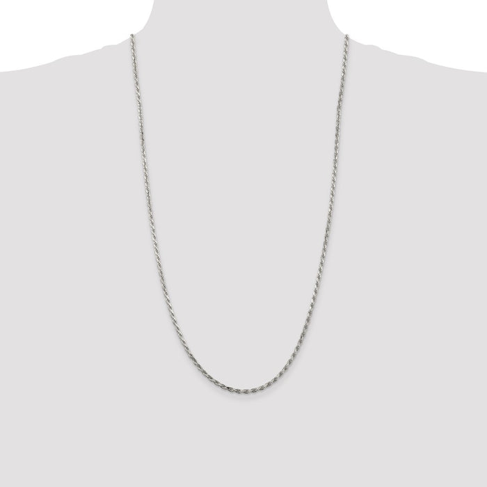 High-Quality 2.5mm Diamond-Cut Rope Chain in Sterling Silver - Stylish Value-4