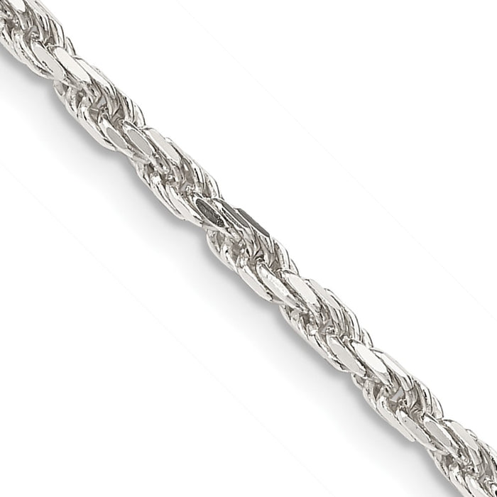 Exclusive 2.5mm Diamond-Cut Rope Chain in Sterling Silver - Affordable Luxury-1