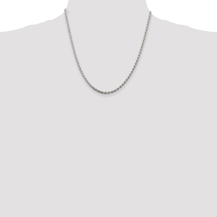 Buy Stylish 2.75mm Diamond-Cut Rope Chain in Sterling Silver - Affordable Luxury-4