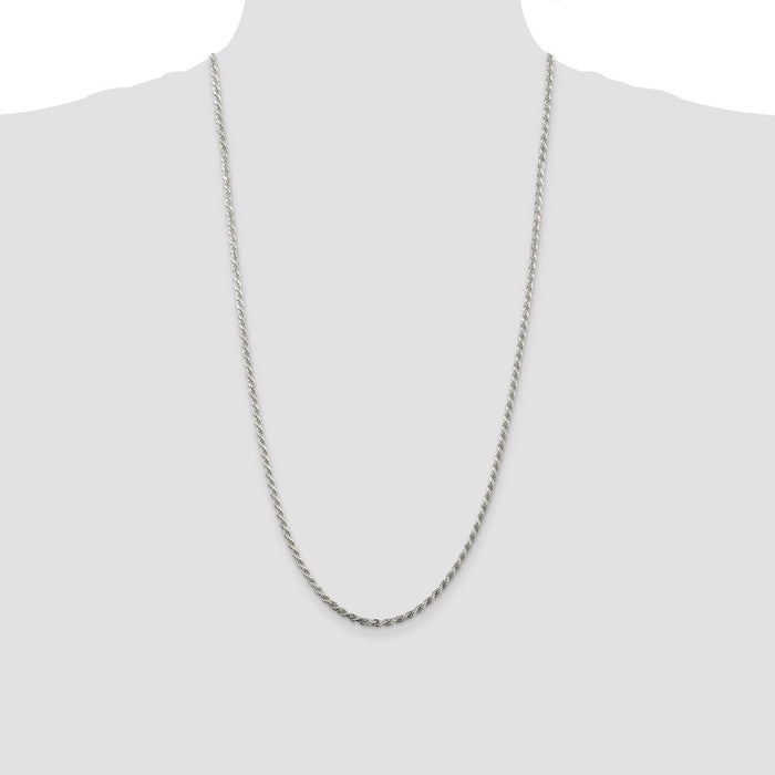 Buy Stylish 2.75mm Diamond-Cut Rope Chain in Sterling Silver - Affordable Luxury-4