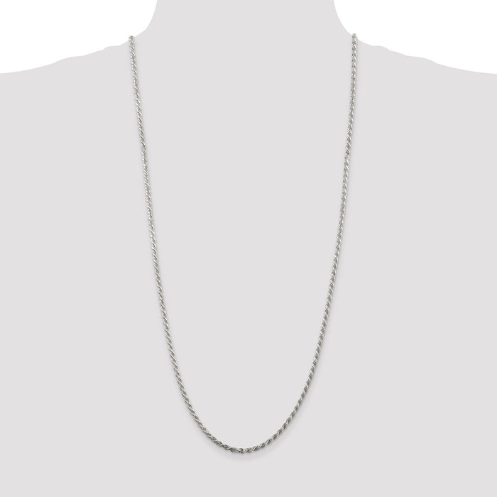 Buy Stylish 2.75mm Diamond-Cut Rope Chain in Sterling Silver - Luxury Value!-4