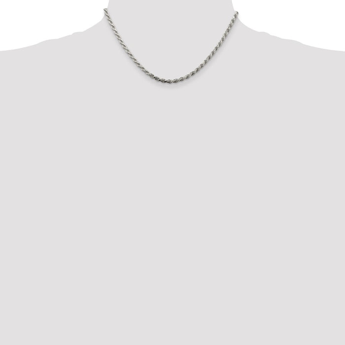 Buy Stylish 3.2mm Diamond-Cut Rope Chain in Sterling Silver - Exclusive Value!-4