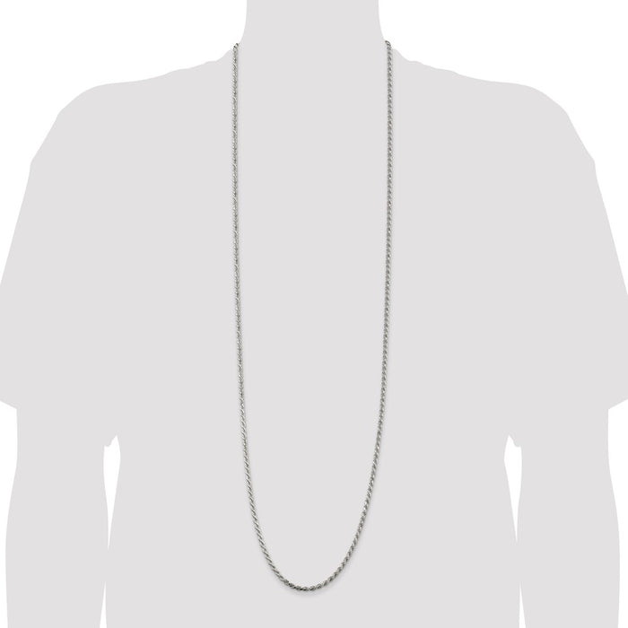 Buy Stylish 3.2mm Diamond-Cut Rope Chain in Sterling Silver - Affordable Luxury-4