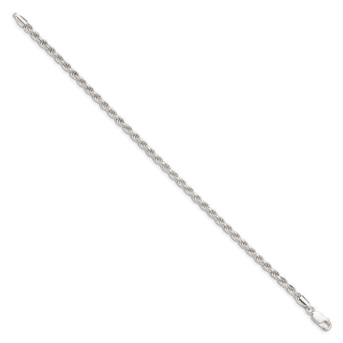 Buy Stylish 3.2mm Diamond-Cut Rope Chain in Sterling Silver - Luxury Value-2