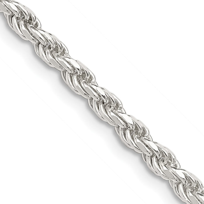 Buy Stylish 3.2mm Diamond-Cut Rope Chain in Sterling Silver - Exclusive Value!-1