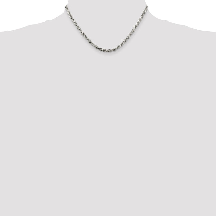 Buy Stylish 3.75mm Diamond-Cut Rope Chain in Sterling Silver - Affordable Luxury-4