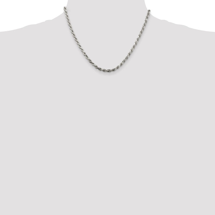 Exclusive 3.75mm Diamond-Cut Rope Chain in Sterling Silver - Affordable Luxury-4