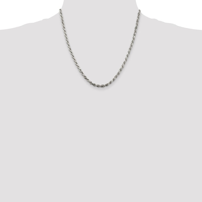 Exclusive 3.75mm Diamond-Cut Rope Chain in Sterling Silver | Stylish Value-4