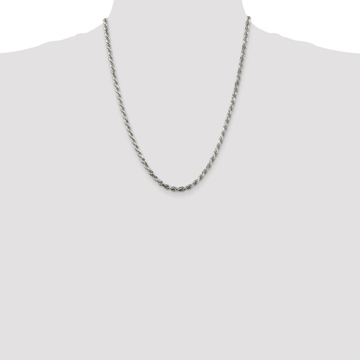 High-Quality 3.75mm Diamond-Cut Rope Chain in Sterling Silver | Stylish Value-4