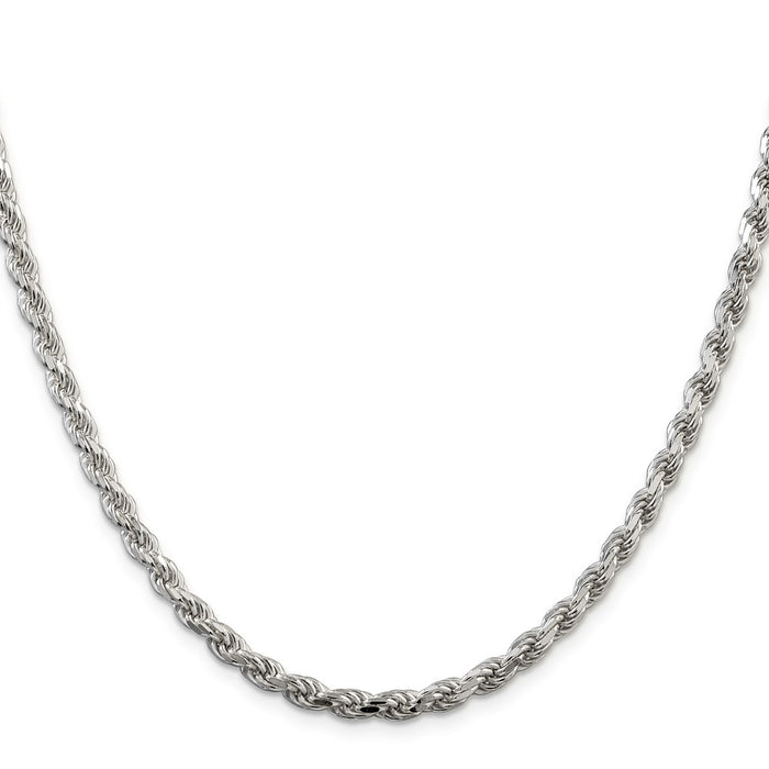 Exclusive 4.25mm Diamond-Cut Rope Chain in Sterling Silver - Stylish Value-2