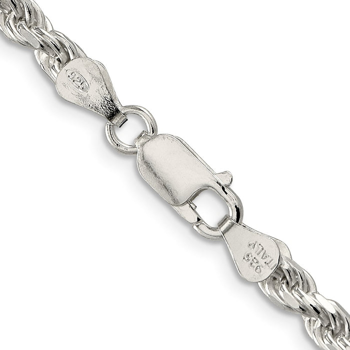Buy High-Quality 4.25mm Diamond-Cut Rope Chain in Sterling Silver - Stylish Value-3
