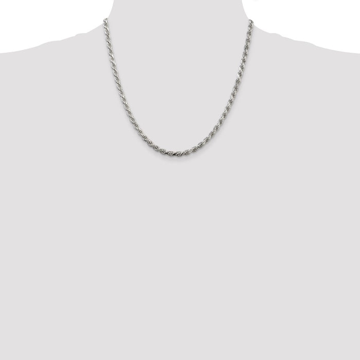 Exclusive 4.25mm Diamond-Cut Rope Chain in Sterling Silver - Stylish Value!-4