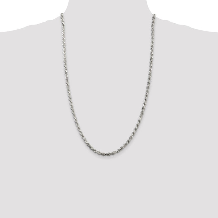 Exclusive 4.25mm Diamond-Cut Rope Chain in Sterling Silver - Stylish Luxury-4