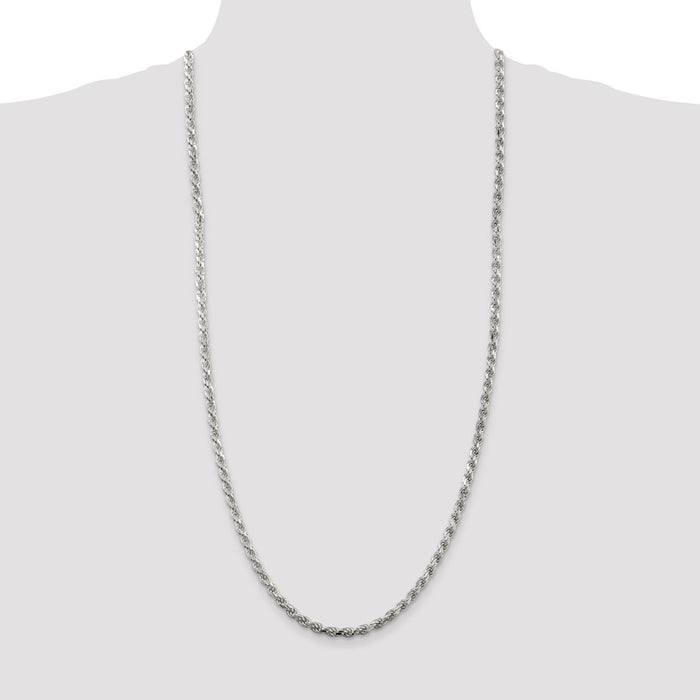 Exclusive 4.25mm Diamond-Cut Rope Chain in Sterling Silver - Stylish Value-4