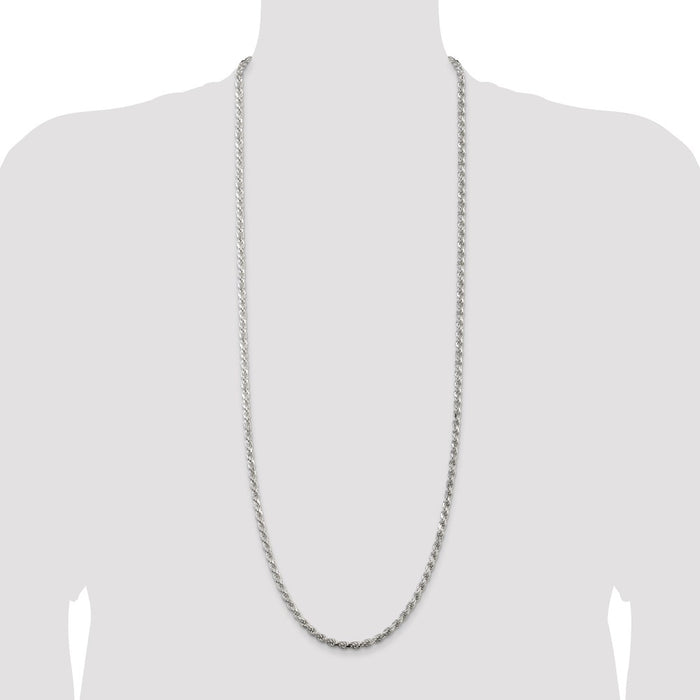 High-Quality 4.25mm Diamond-Cut Rope Chain in Sterling Silver - Stylish Value-4