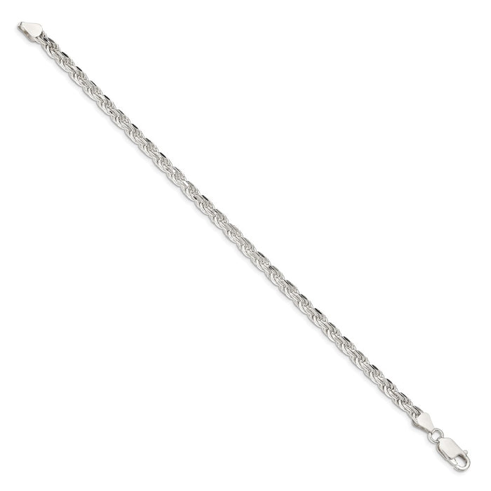 Buy Stylish Diamond-Cut Rope Chain - 4.25mm Sterling Silver, Luxury Look-2