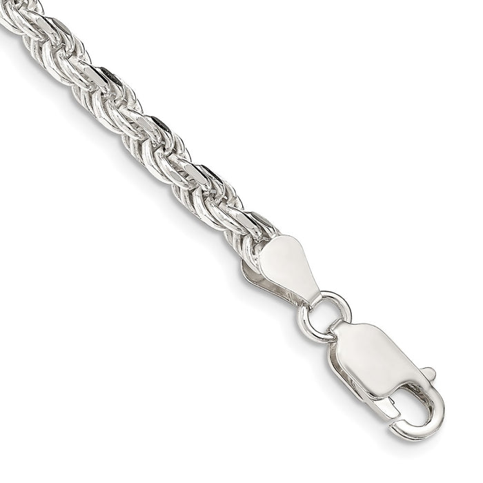 Buy Stylish Diamond-Cut Rope Chain in Sterling Silver - 4.25mm Thickness-1