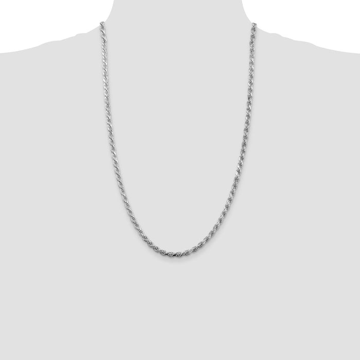 Exclusive Rhodium-Plated Sterling Silver 4.25mm Diamond-Cut Rope Chain-4