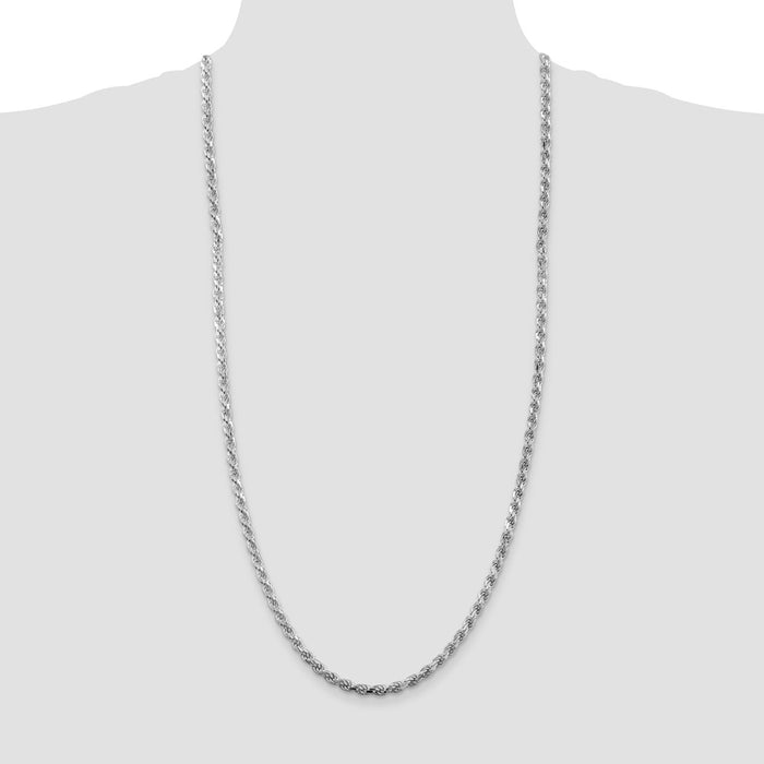 Buy Stylish 4.25mm Diamond-Cut Rope Chain | Rhodium-Plated Silver Value-4