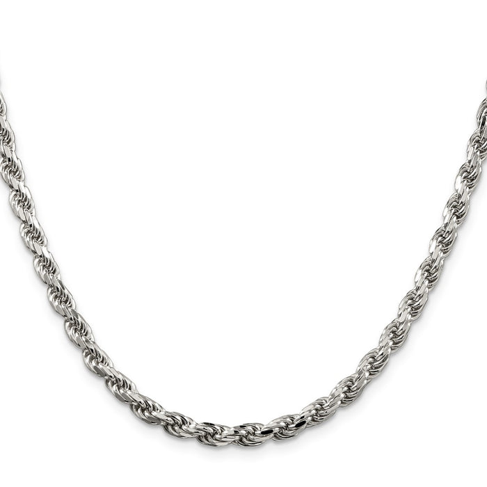 Buy Stylish Diamond-Cut Rope Chain - 4.6mm Thick Sterling Silver Jewelry-2