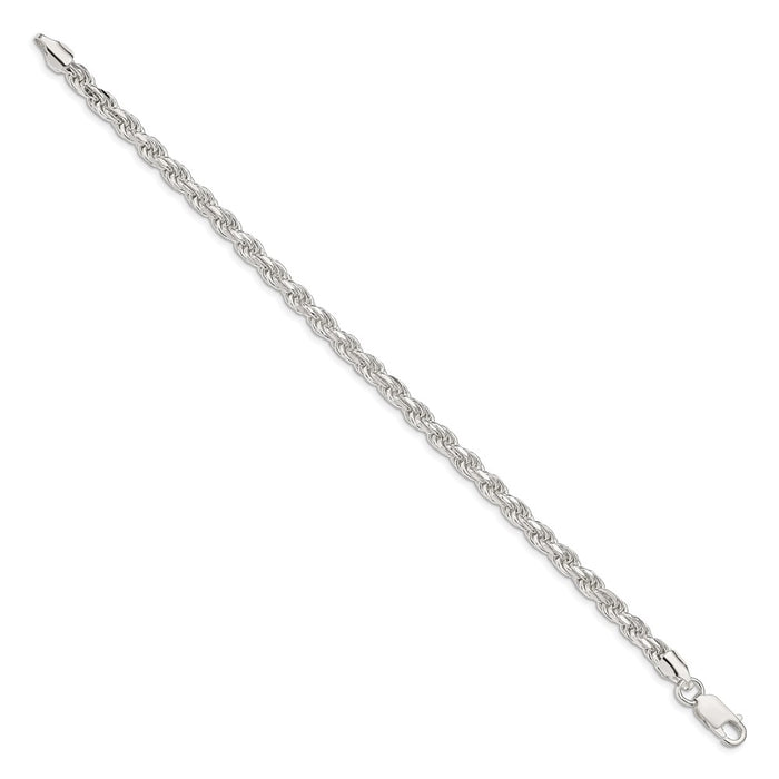 Buy Stylish 4.6mm Diamond-Cut Rope Chain in Sterling Silver - Affordable Luxury!-2