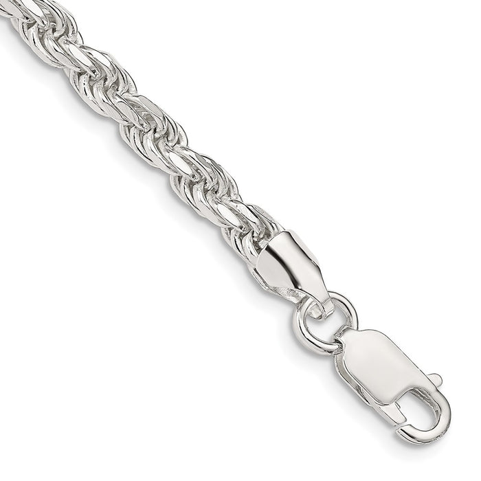 Buy Stylish Diamond-Cut Rope Chain in Sterling Silver - 4.6mm Thickness-1