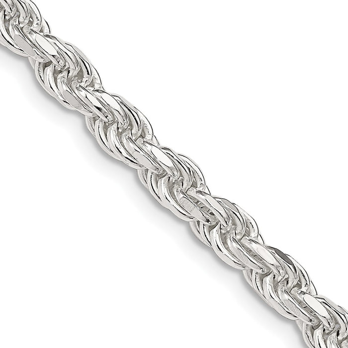 Buy Stylish Diamond-Cut Rope Chain in Sterling Silver - 4.6mm Width-1