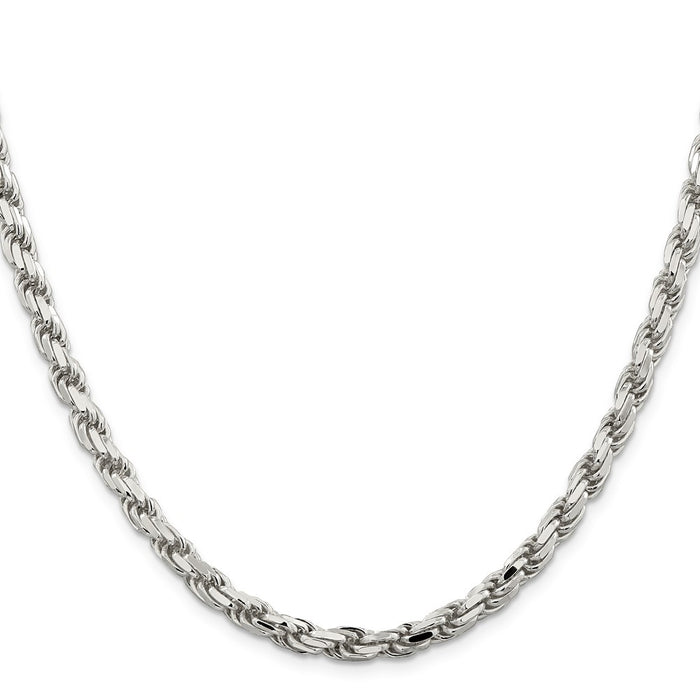 Buy Stylish 5.75mm Diamond-Cut Rope Chain in Sterling Silver - Luxury Value-2