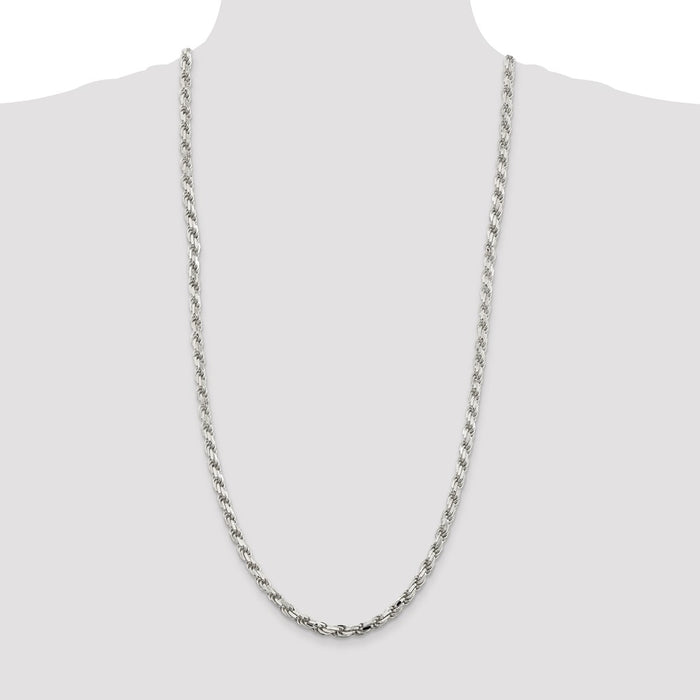 Buy Stylish Diamond-Cut Rope Chain in Sterling Silver - 5.75mm Width-4