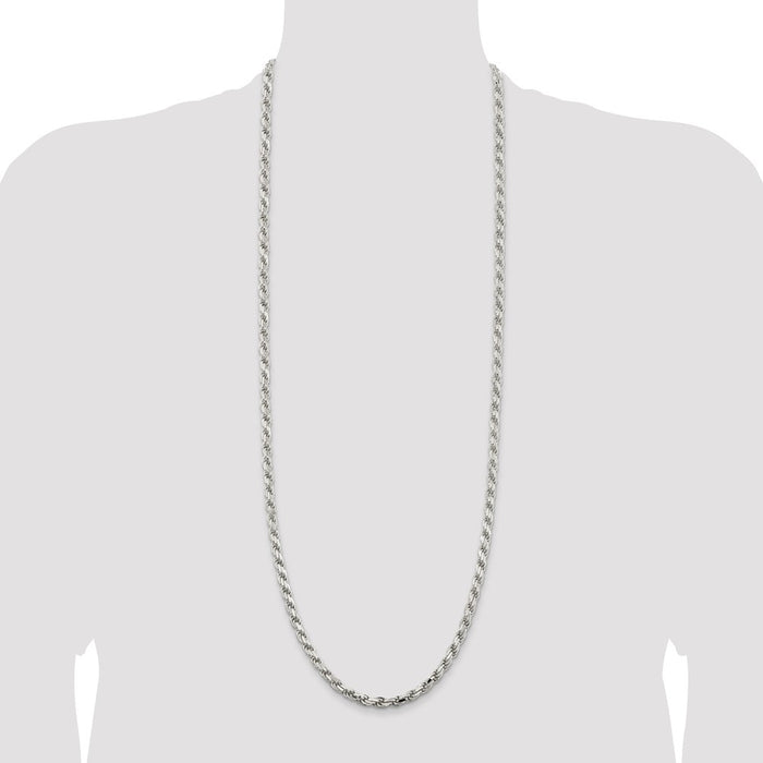 Exclusive 5.75mm Diamond-Cut Rope Chain in Sterling Silver - Stylish Value-4