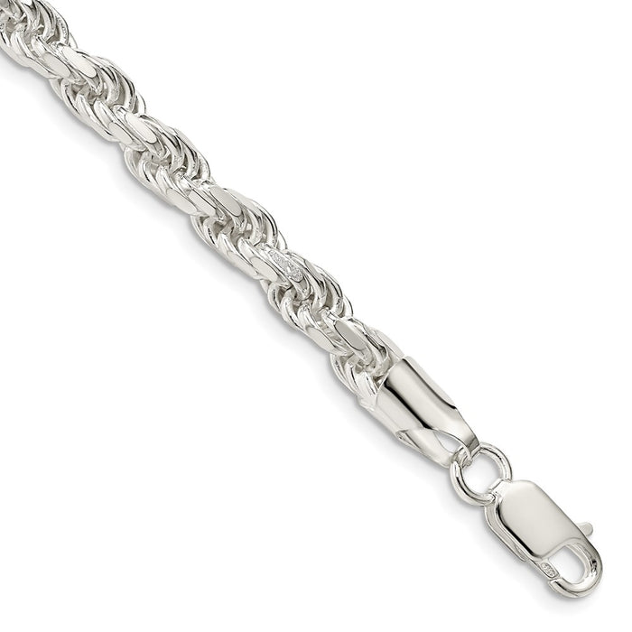 High-Quality 5.75mm Diamond-Cut Rope Chain in Sterling Silver - Stylish Value-1