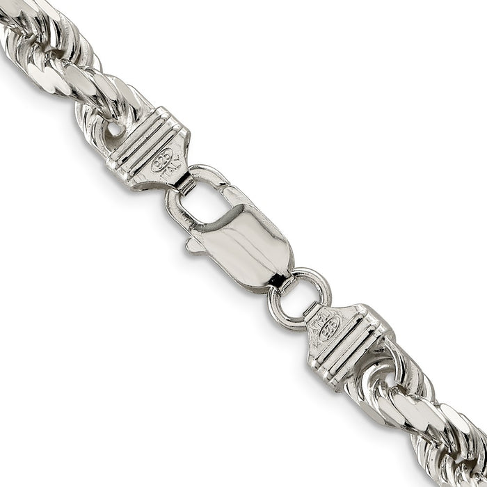 Exclusive 6.5mm Diamond-Cut Rope Chain in Sterling Silver - Stylish Value!-3