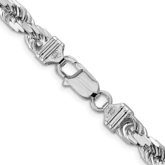 Exclusive Rhodium-Plated Sterling Silver 6.5mm Diamond-Cut Rope Chain-3