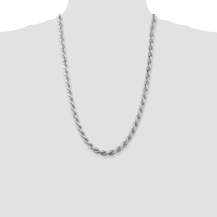 Exclusive Rhodium-Plated Sterling Silver 6.5mm Diamond-Cut Rope Chain-4