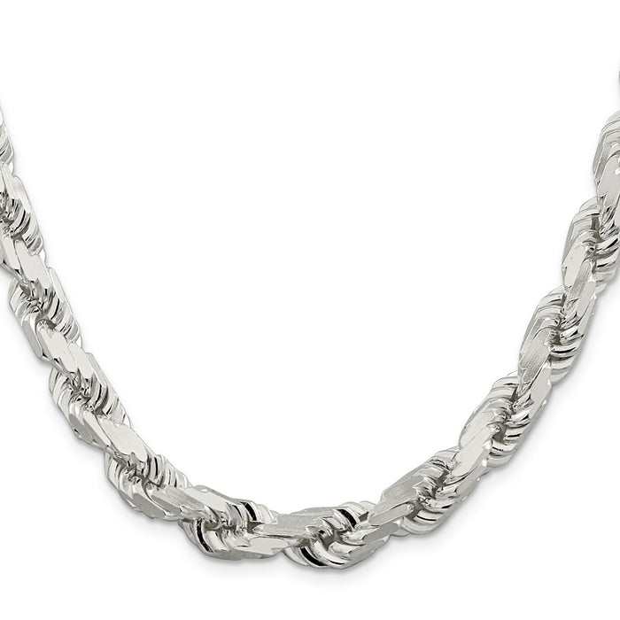 Buy Stylish 9.0mm Diamond-Cut Rope Chain in Sterling Silver - Luxury Value!-2