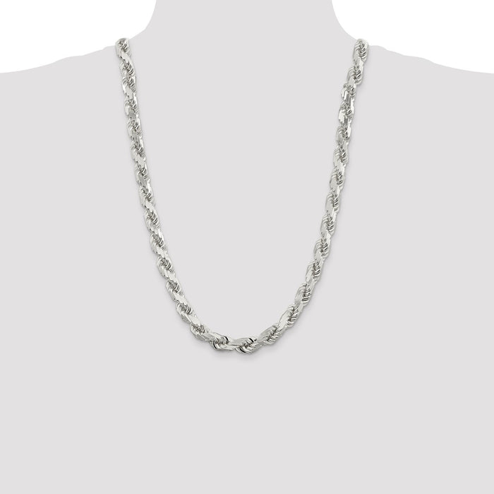 Exclusive 9.0mm Diamond-Cut Rope Chain in Sterling Silver - Stylish Value!-4