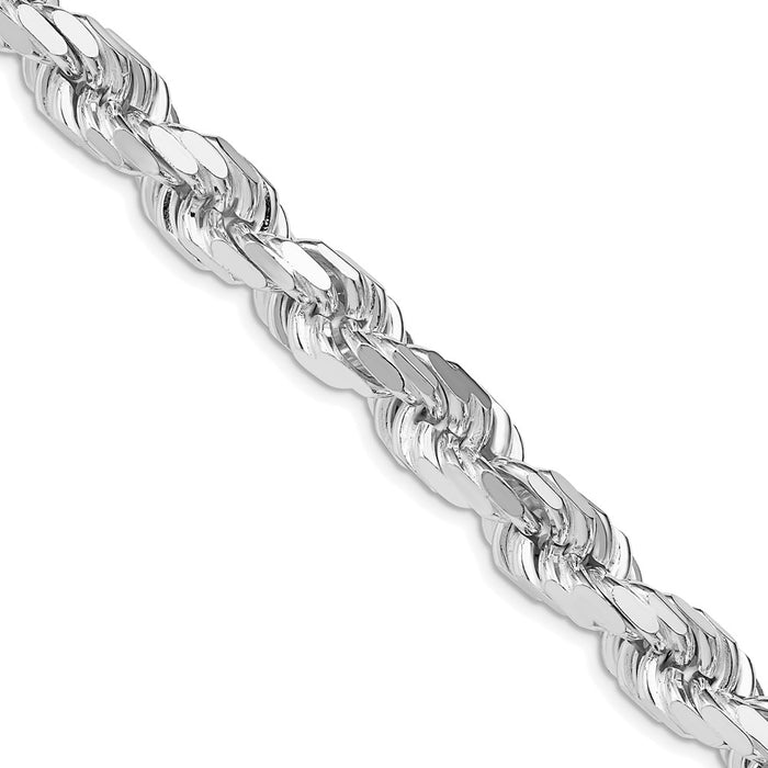 Exclusive 9.0mm Diamond-Cut Rope Chain in Rhodium-Plated Sterling Silver-1