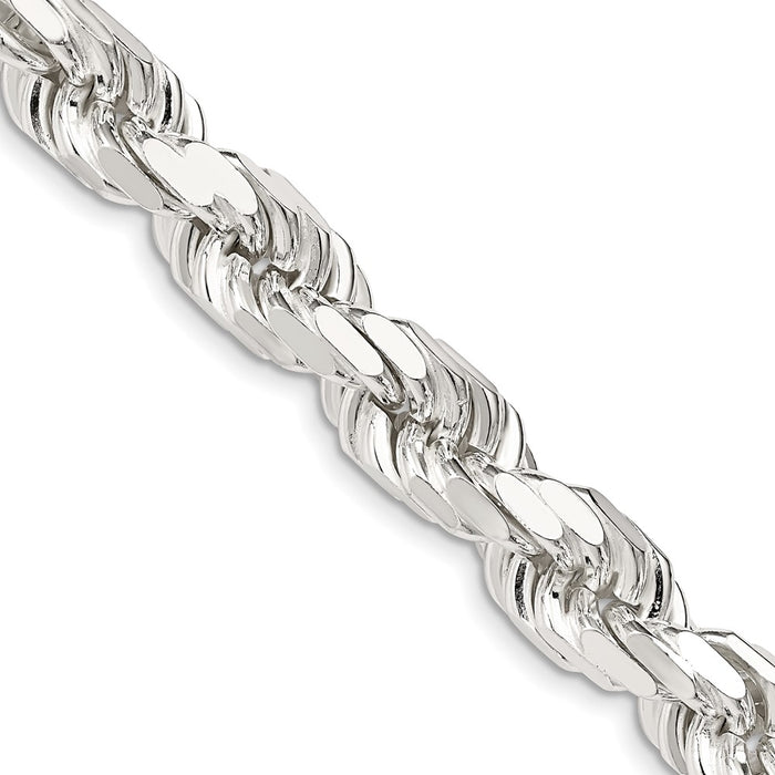 Exclusive 9.0mm Diamond-Cut Rope Chain in Sterling Silver - Stylish Value!-1