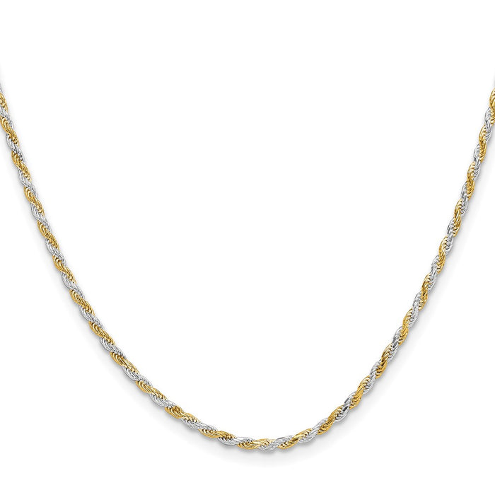 Buy Stylish 1.85mm Diamond-Cut Rope Chain in Sterling Silver & Vermeil-2