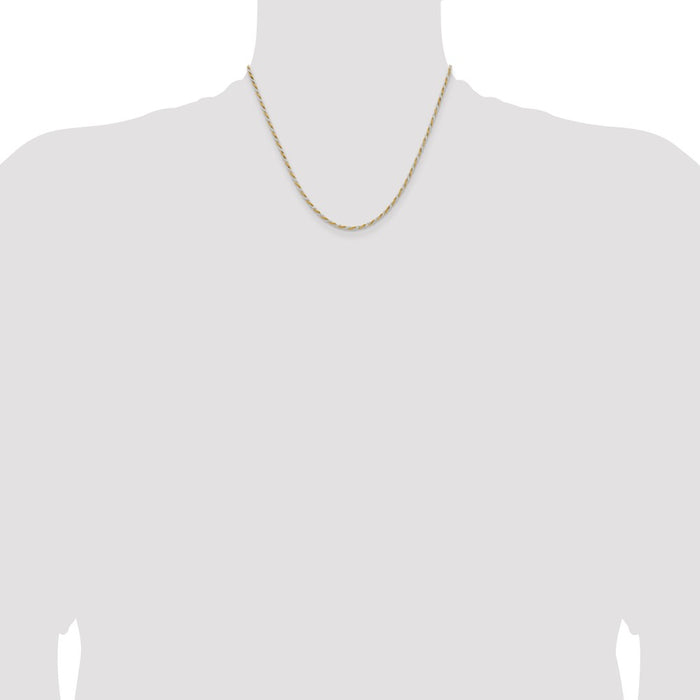 Buy Stylish 1.85mm Diamond-Cut Rope Chain in Sterling Silver & Vermeil-4