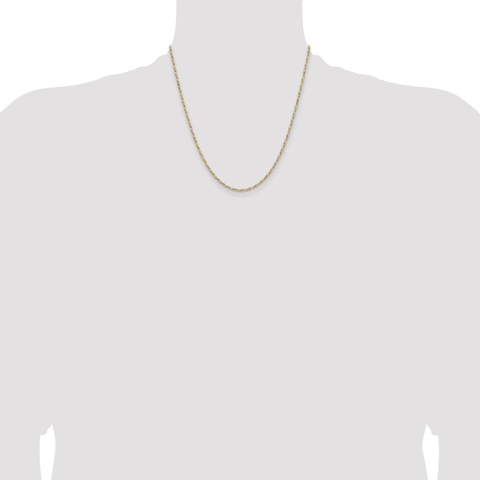 Buy Stylish 1.85mm Diamond-Cut Rope Chain in Sterling Silver & Vermeil-4