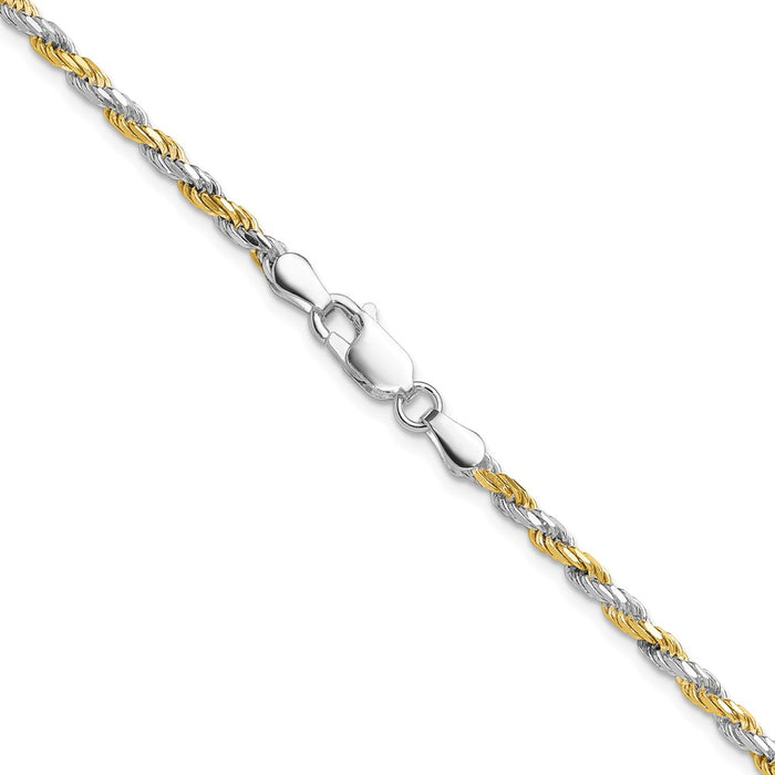 Exclusive 2.5mm Diamond-Cut Rope Chain in Sterling Silver & Vermeil - Affordable Luxury-3