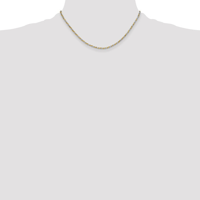 Buy 2.5mm Diamond-Cut Rope Chain in Sterling Silver & Vermeil | Stylish Value-4